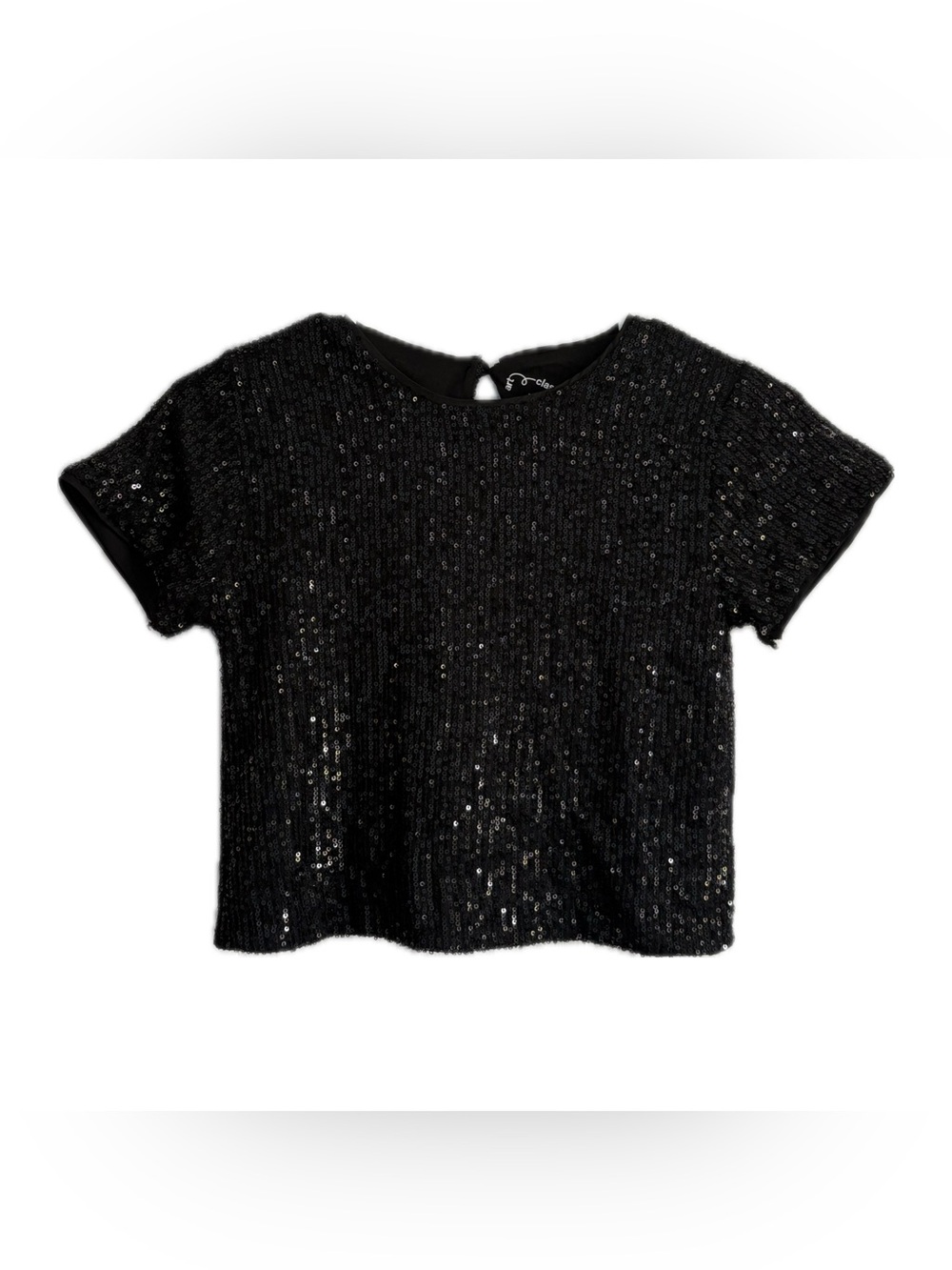Black Sequin Women's Crop Top